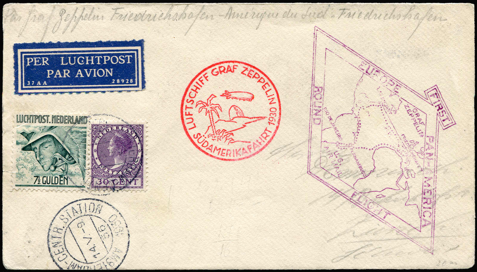 Lot 9173 - Zeppelin/Air Mail Zeppelin, Zeppelinpost LZ 127, Südamerikafahrten 1930 - Auktionshaus Schlegel 26 Public Auction Lot 9173 - Zeppelin/Air Mail Zeppelin, Zeppelinpost LZ 127, Südamerikafahrten 1930 - Auktionshaus Schlegel 26 Public Auction