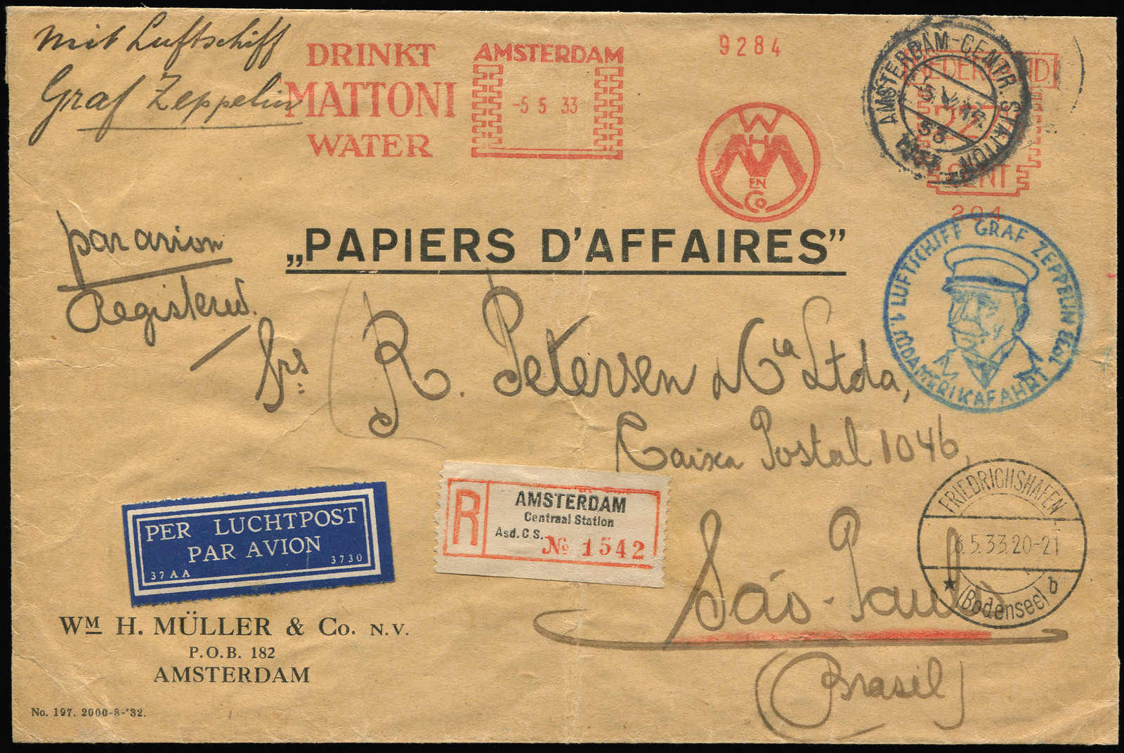Lot 9384 - Zeppelin/Air Mail Zeppelin, Zeppelinpost LZ 127, Südamerikafahrten 1934 - Auktionshaus Schlegel 26 Public Auction Lot 9384 - Zeppelin/Air Mail Zeppelin, Zeppelinpost LZ 127, Südamerikafahrten 1934 - Auktionshaus Schlegel 26 Public Auction