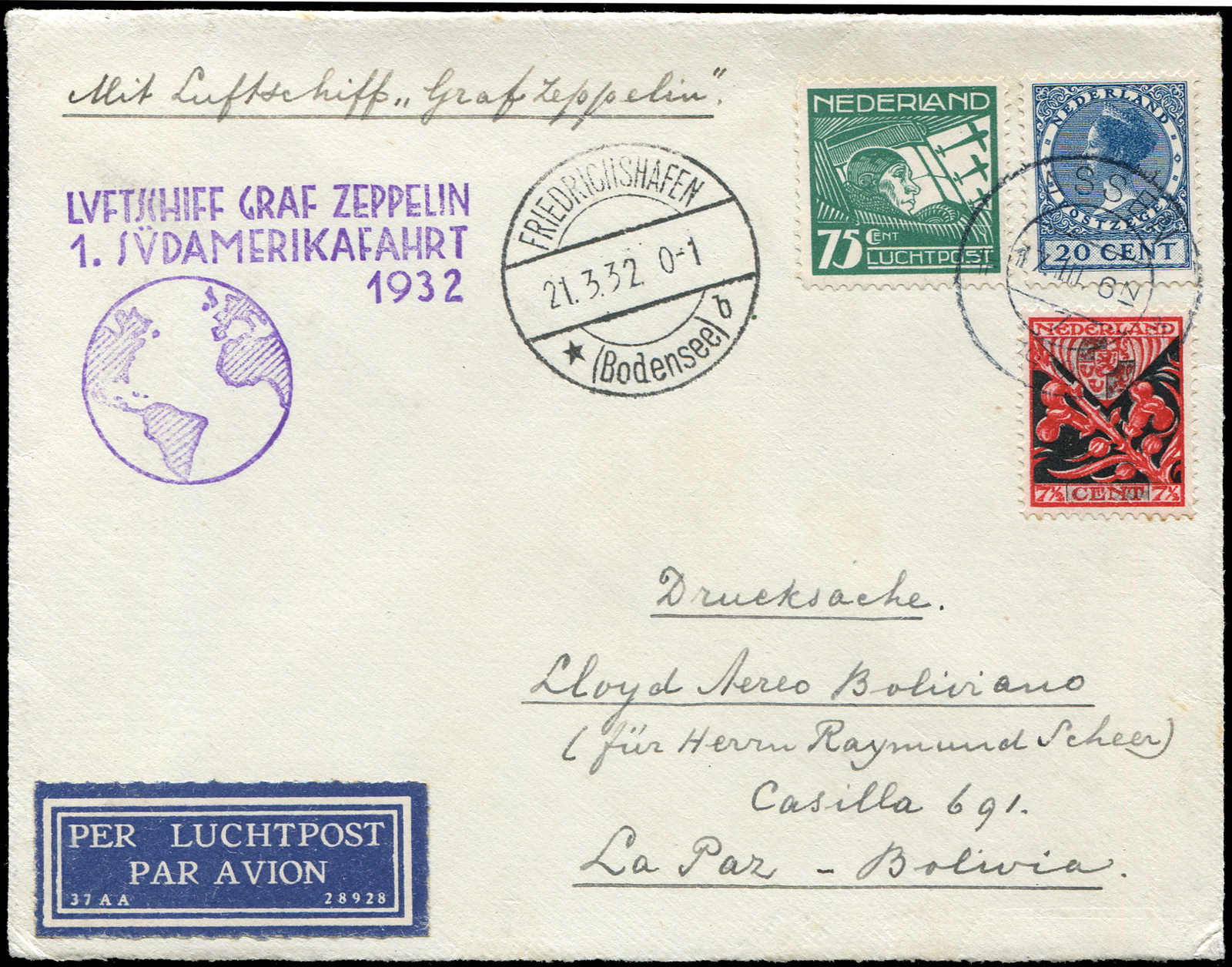 Lot 9237 - Zeppelin/Air Mail Zeppelin, Zeppelinpost LZ 127, Südamerikafahrten 1932 - Auktionshaus Schlegel 26 Public Auction Lot 9237 - Zeppelin/Air Mail Zeppelin, Zeppelinpost LZ 127, Südamerikafahrten 1932 - Auktionshaus Schlegel 26 Public Auction