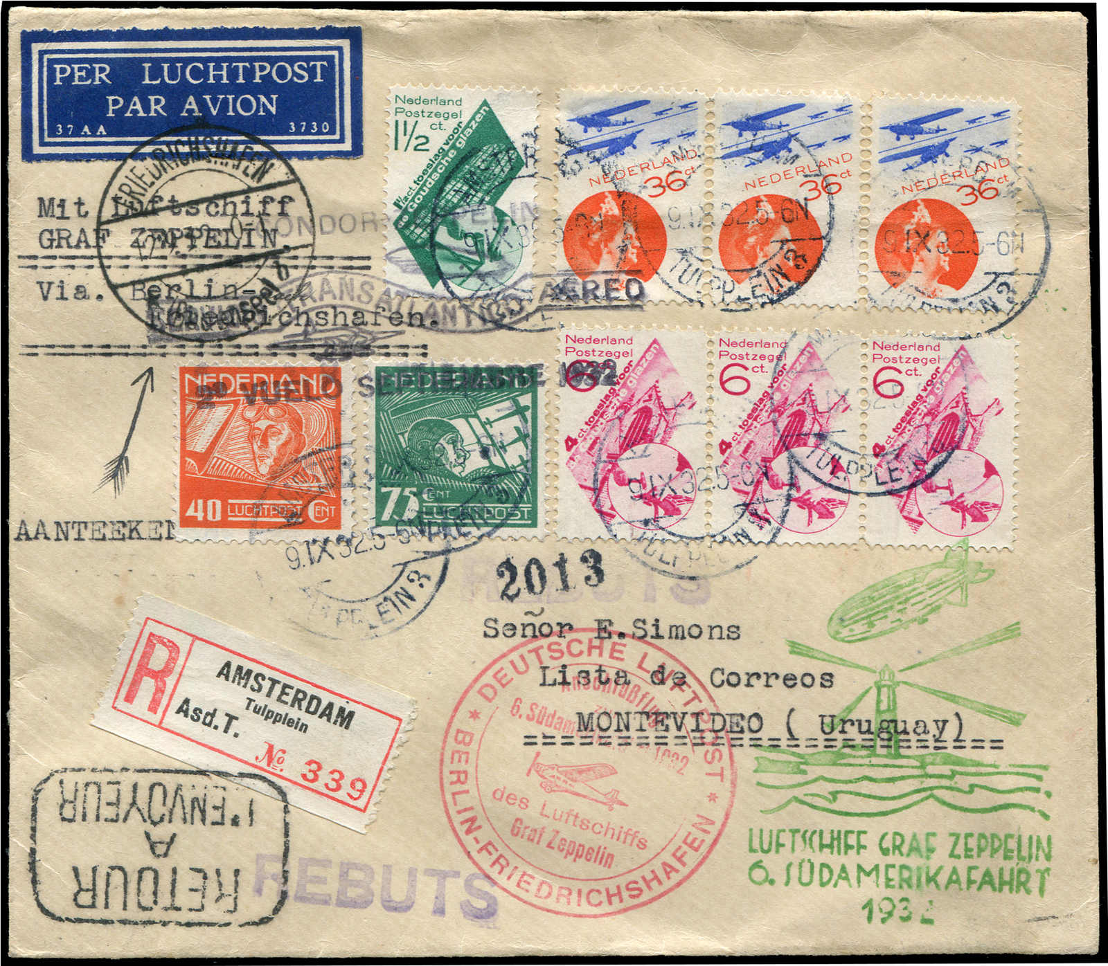 Lot 9263 - Zeppelin/Air Mail Zeppelin, Zeppelinpost LZ 127, Südamerikafahrten 1932 -  Auktionshaus Schlegel 26 Public Auction