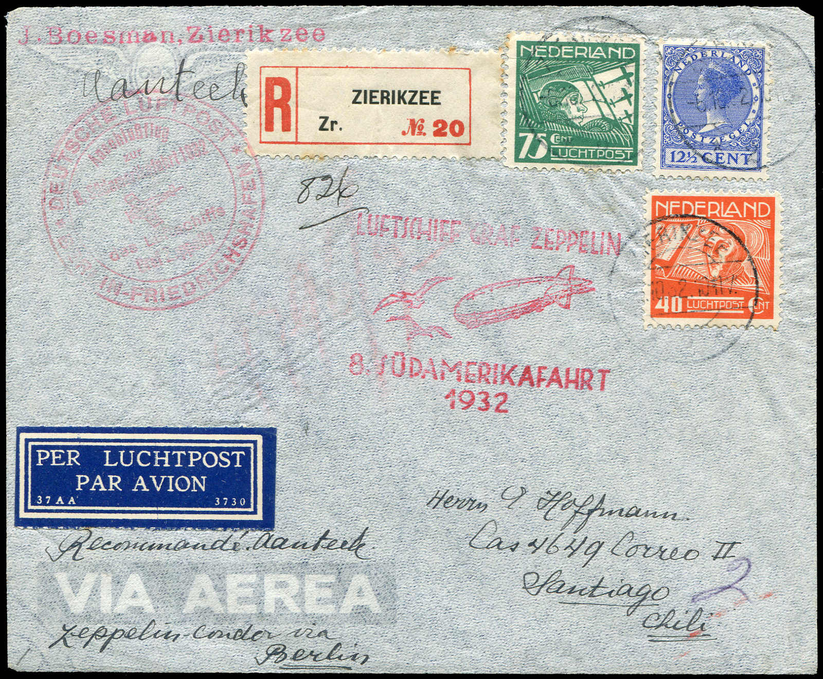 Lot 9270 - Zeppelin/Air Mail Zeppelin, Zeppelinpost LZ 127, Südamerikafahrten 1932 -  Auktionshaus Schlegel 26 Public Auction