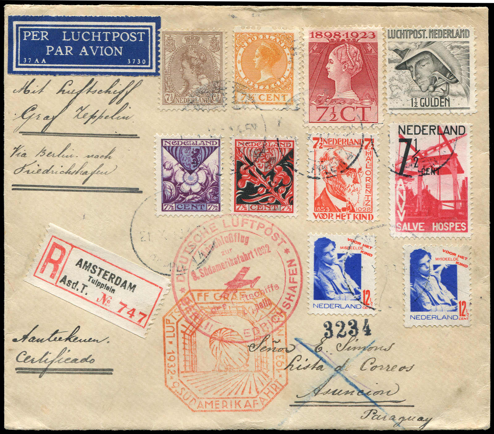 Lot 9275 - Zeppelin/Air Mail Zeppelin, Zeppelinpost LZ 127, Südamerikafahrten 1932 - Auktionshaus Schlegel 26 Public Auction Lot 9275 - Zeppelin/Air Mail Zeppelin, Zeppelinpost LZ 127, Südamerikafahrten 1932 - Auktionshaus Schlegel 26 Public Auction