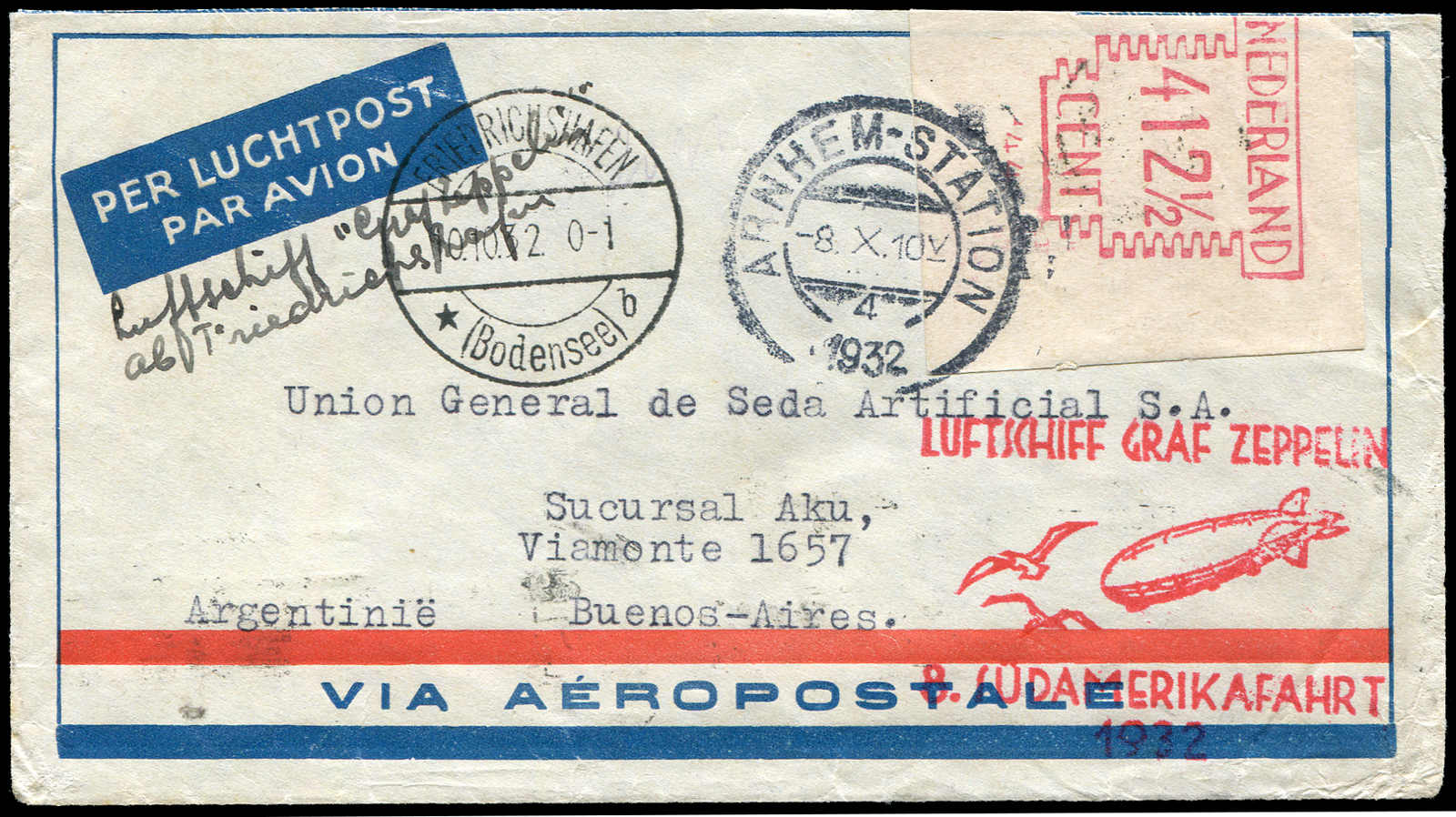 Lot 9267 - Zeppelin/Air Mail Zeppelin, Zeppelinpost LZ 127, Südamerikafahrten 1932 -  Auktionshaus Schlegel 26 Public Auction