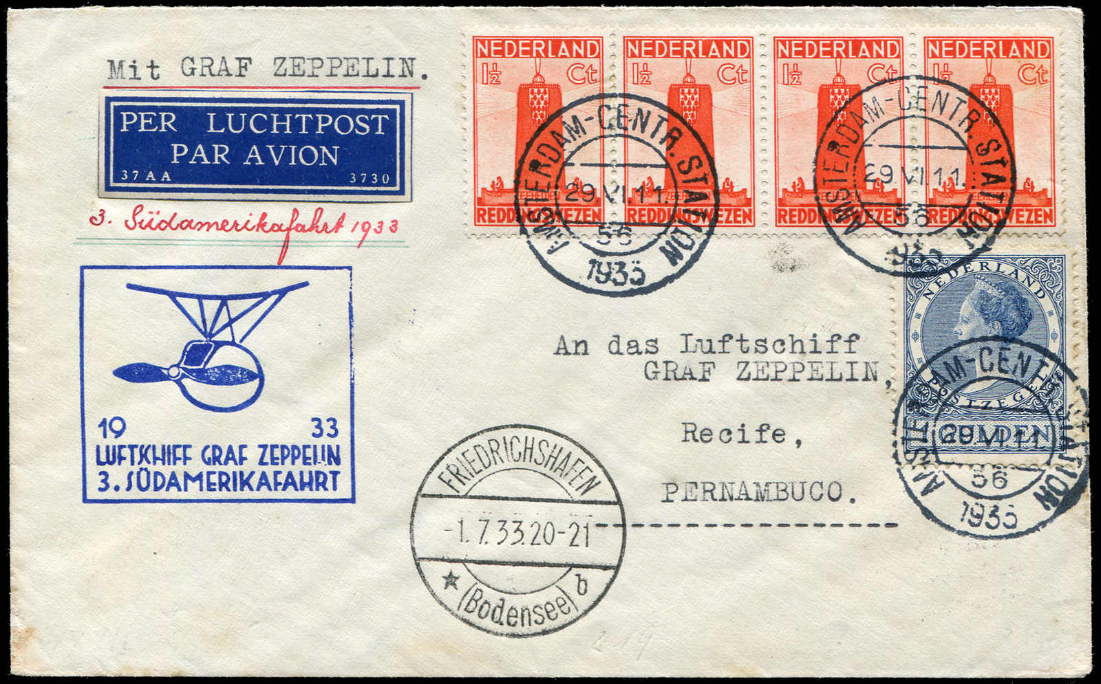 Lot 9333 - Zeppelin/Air Mail Zeppelin, Zeppelinpost LZ 127, Südamerikafahrten 1933 - Auktionshaus Schlegel 26 Public Auction Lot 9333 - Zeppelin/Air Mail Zeppelin, Zeppelinpost LZ 127, Südamerikafahrten 1933 - Auktionshaus Schlegel 26 Public Auction