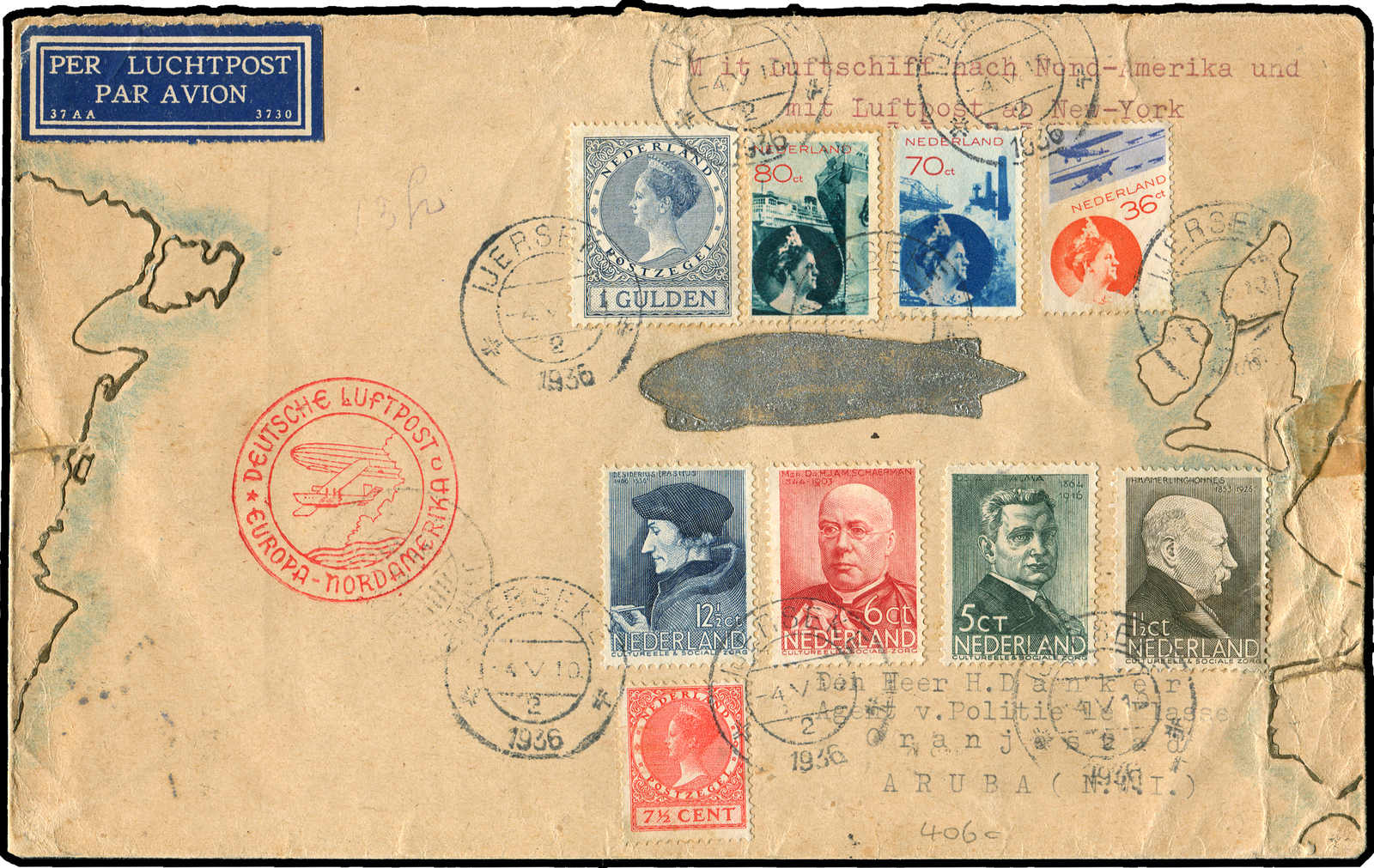 Lot 9799 - Zeppelin/Air Mail Zeppelin, Zeppelinpost LZ129, Nordamerikafahrten -  Auktionshaus Schlegel 26 Public Auction