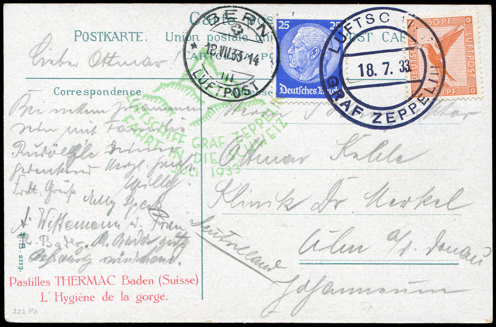 Lot 9726 - Zeppelin/Air Mail Zeppelin, Zeppelinpost LZ 127, Switzerlandfahrten - Auktionshaus Schlegel 26 Public Auction Lot 9726 - Zeppelin/Air Mail Zeppelin, Zeppelinpost LZ 127, Switzerlandfahrten - Auktionshaus Schlegel 26 Public Auction