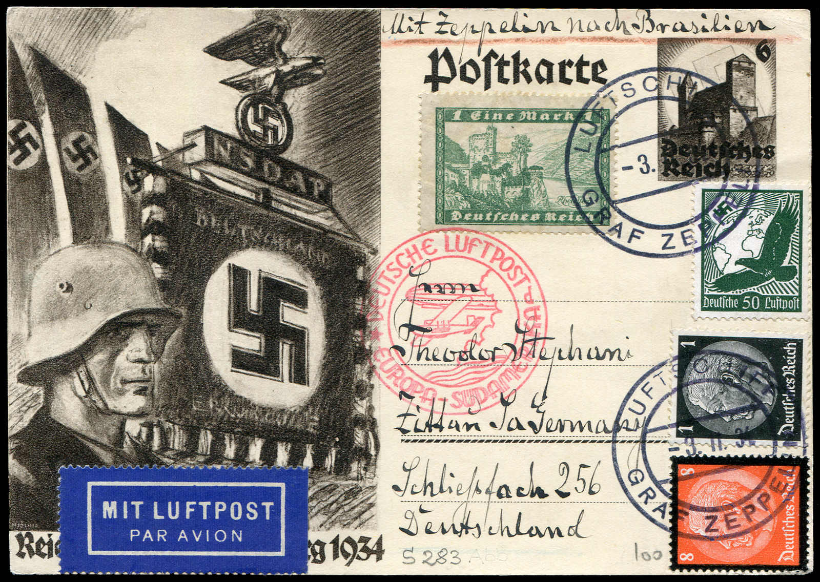 Lot 9416 - Zeppelin/Air Mail Zeppelin, Zeppelinpost LZ 127, Südamerikafahrten 1934 - Auktionshaus Schlegel 26 Public Auction Lot 9416 - Zeppelin/Air Mail Zeppelin, Zeppelinpost LZ 127, Südamerikafahrten 1934 - Auktionshaus Schlegel 26 Public Auction