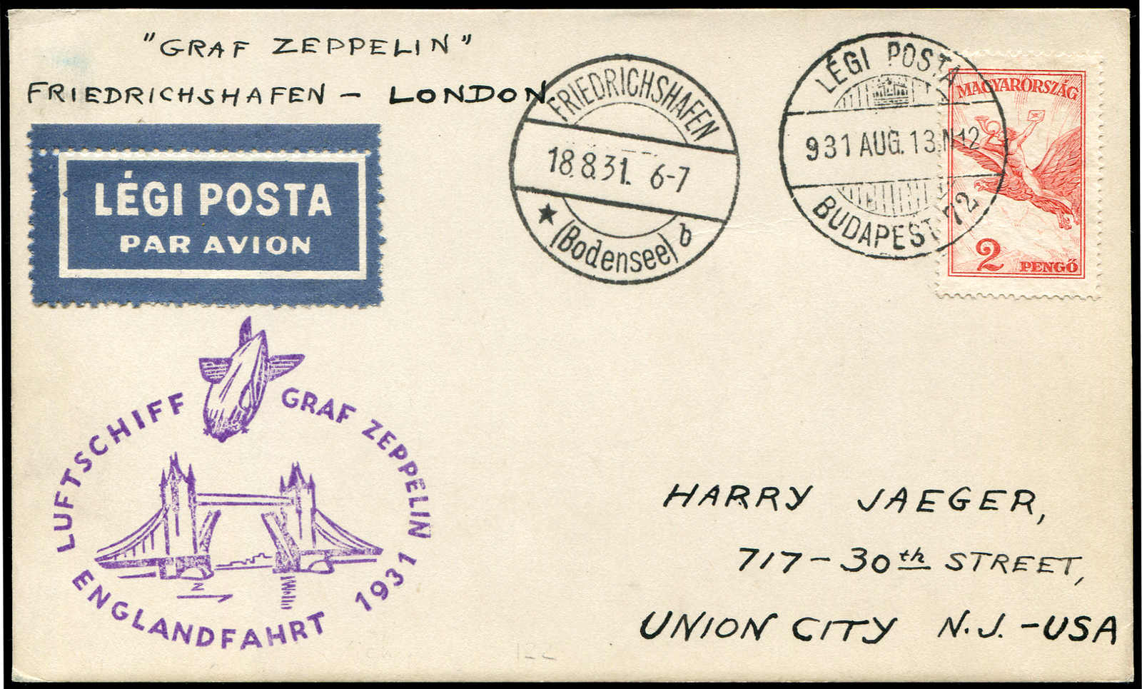 Lot 9549 - Zeppelin/Air Mail Zeppelin, Zeppelinpost LZ 127, Englandfahrten - Auktionshaus Schlegel 26 Public Auction Lot 9549 - Zeppelin/Air Mail Zeppelin, Zeppelinpost LZ 127, Englandfahrten - Auktionshaus Schlegel 26 Public Auction
