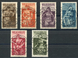 1934, 40 C + 15 C - 5 Fr. + 5 Fr. Volkshilfe im kompletten Satz in ...