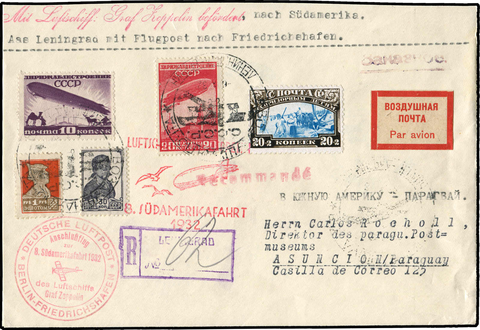 Lot 9269 - Zeppelin/Air Mail Zeppelin, Zeppelinpost LZ 127, Südamerikafahrten 1932 -  Auktionshaus Schlegel 26 Public Auction