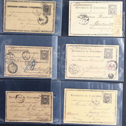 KOLUMBIEN: 1891/1903, kl. Posten von 14 Ganzsachen-Postkarten, ...