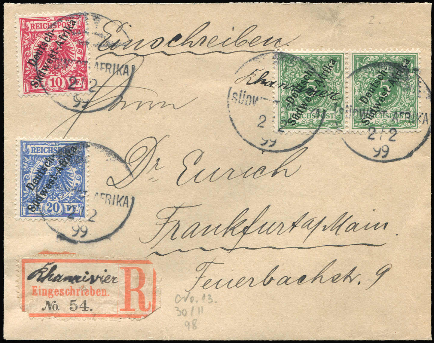 Lot 6397 - Deutsches Reich Deutsche Kolonien South West Africa, Cancellations - Auktionshaus Schlegel 26 Public Auction Lot 6397 - Deutsches Reich Deutsche Kolonien South West Africa, Cancellations - Auktionshaus Schlegel 26 Public Auction