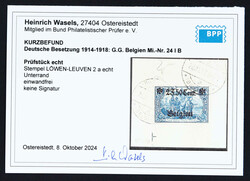 1916/18, 2 F. 50 C. auf 2 M. Aufdruckausgabe schwärzlichultramarin ...