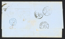 1858, 4 P. Victoria auf Auslandsbrief nach Frankreich vom 6.2.1858 ...