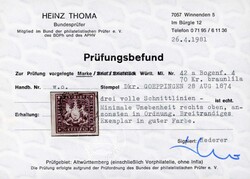 1873, 70 Kr. Wappen violettbraun, sauber gestempelt "GOEPPINGEN 28 ...