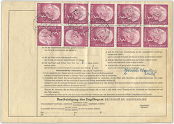 1956, Auslandspaketkarte A20 mit Luftpost 2,050 Kg - Gebühr DM 37,85 ...
