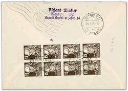 1953, 15 Pfg. Hegel dunkelbraun (Köpfe II) 10 Werte vorder- und ...