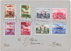 1942, 0,50 L. bis 30 L. der Ausgabe von Jugoslawien Mi-Nr. 340/47 ...