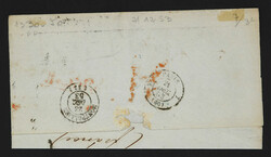 1853, Faltbriefhülle (nicht mehr komplett) mit Ra3 ...