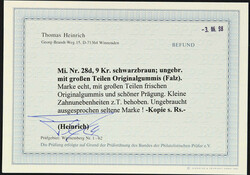 1863, 9 Kr. Wappen schwarzbraun, ungebraucht, schöne Prägung, ...