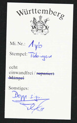 1851, 1 Kr. Ziffer in Raute schwarz auf mittelgraugelbem Seidenpapier ...