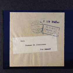 1915, barfrankierte Zeitungsschleife, aufgegeben "TANGA ...