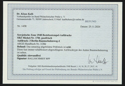 1948, 12 Pfg. Arbeiter mit Bezirksaufdruck "3 Berlin-Baumschulenweg ...