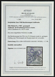 1948, 12 Pfg. Arbeiter mit violettem Handstempelaufdruck "20 ...