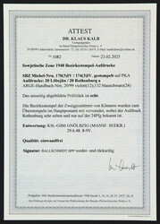 1948, 24 Pfg. Arbeiter mit blauschwarzem Handstempelaufdruck "20 ...