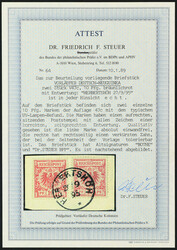 1895, 10 Pfg. Krone/Adler bräunlichrot, ocker quarzend, zwei Werte ...