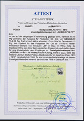 WILNA: 1916, Stadtpost WILNA 1916-1918, Zustellgebührstempel der ...