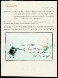 1847, 10 C. George Washington schwarz als Einzelfrankatur auf ...