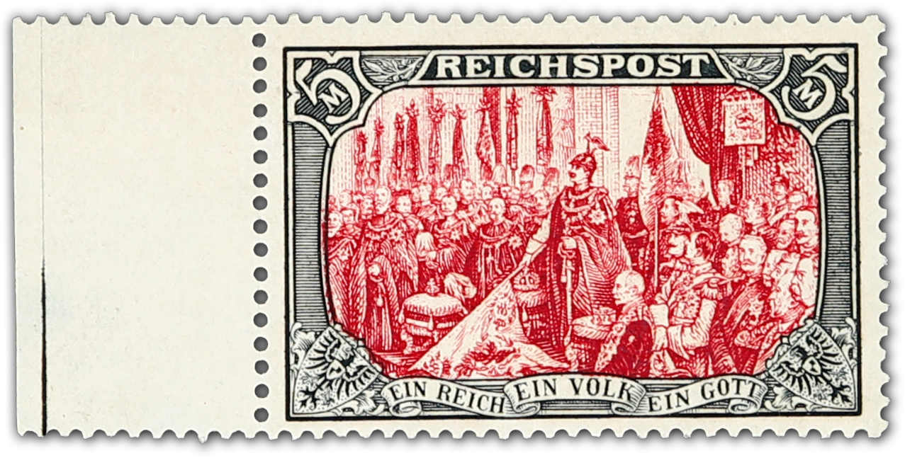 1900, 5 M. Reichsgründungsgedenkfeier grünschwarz/bräunlichkarmin, ...