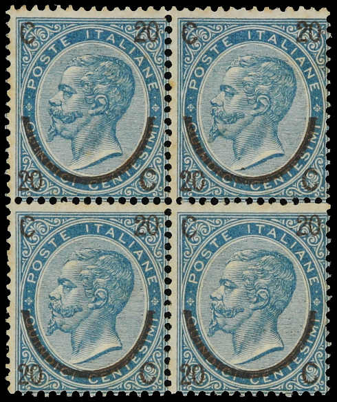 1865, 20 c, on 15 cen. type III unmounted mint with original gum, ...