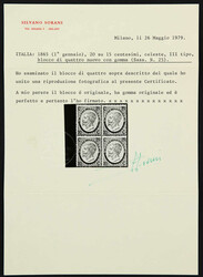 1865, 20 c, on 15 cen. type III unmounted mint with original gum, ...