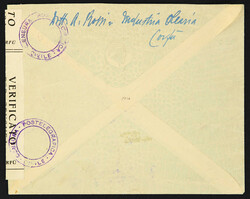 1943, airmail registered cover sent from Kerkyra during the Italian ...