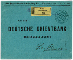 1914, registered cover sent from Caifa Austrian Levant post office to ...