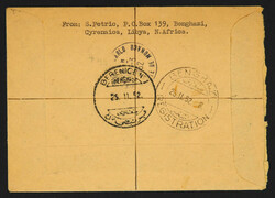 1952, registered cover sent from Benghazi to Monaco bearing 1951 ...
