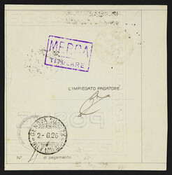 1926, money order card sent from Merca to Genova bearing single ...
