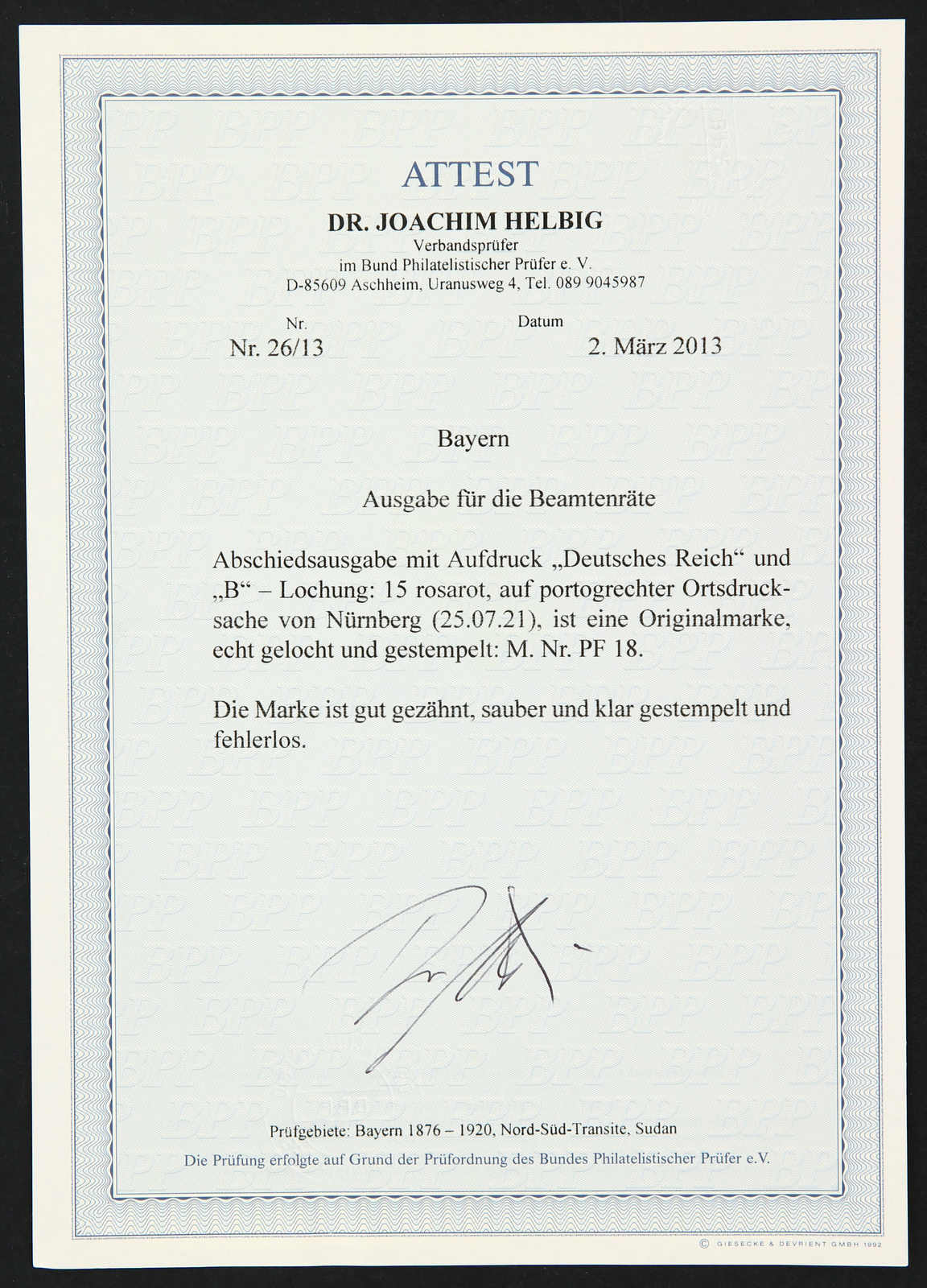 Image 2 for lot number 3380 for 37th Schlegel Auktionshaus Auction