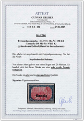 1920, 5 M. grünschwarz/(lebhaft)lilarot bis dunkelkarmin mit der ...