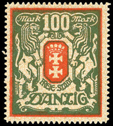 1922, 100 M. Großes Staatswappen als ungebrauchtes Exemplar mit dem ...