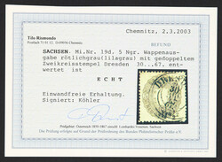 1866, 5 Ngr. rötlichgrau, gestempelt, einwandfrei, signiert Köhler, ...