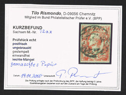 1856, 5 Ngr. dunkelbraunorange auf gemaschtem Papier, allseits ...