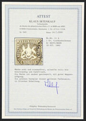 1859, 1 Kr. tiefdunkelbraun, allseits voll- bis breitrandig, sauber ...