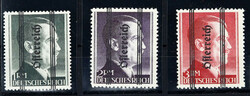 1945, 1 bis 5 M. Hitler mit Grazer Aufdruck in Type I, postfrisch, ...