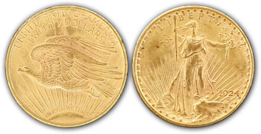 USA: 1924, 20 Dollars, 33,43 g 900er Gold, vzAutomatically generated ...
