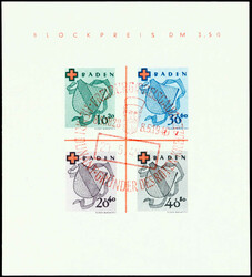 1325: フランス連占領地域・Baden - Souvenir / miniature sheetlets