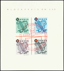 1325: フランス連占領地域・Baden - Souvenir / miniature sheetlets