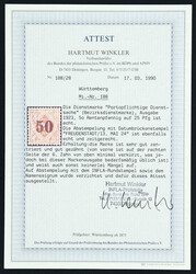 1923, 50 auf 25 Pfg. Ziffer mit Stempel "FREUDENSTADT 13. MAI 24", ...